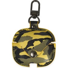 Butik Mey Ithalat®  Airpods Pro 2 (2.nesil) Çanta Kamuflaj Deri Kılıf - Sarı