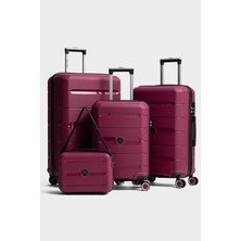 Fiyaka My-Pp 4'lü Tekerlekli Kırılmaz  Set Valiz  Polipropilen Süper Esnek Kırılmaz Tekerlekli Valiz Bavul Seyaha Valiz Seti