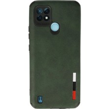 Butik Mey Ithalat®  Realme C21 Kılıf Loop Deri Silikon - Yeşil