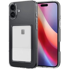 Butik Mey Ithalat®  iPhone 16 Plus Kılıf Kart Şeffaf Silikon - Şeffaf