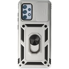 Butik Mey Ithalat®  Samsung Galaxy A53 5g Kılıf Pars Lens Yüzüklü Silikon - Gümüş