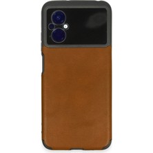 Butik Mey Ithalat®  Xiaomi Poco M5 Kılıf Loop Deri Silikon - Kahverengi