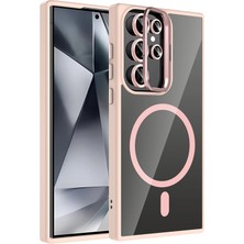Butik Mey Ithalat®  Samsung Galaxy S25 Ultra Remim Lensli Magsafe Standlı Kapak - Pembe