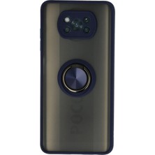 Butik Mey Ithalat®  Xiaomi Pocophone X3 Kılıf Montreal Yüzüklü Silikon Kapak - Lacivert