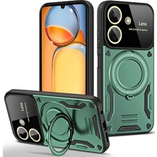 Butik Mey Ithalat®  Xiaomi Redmi 13C Kılıf Joy Lens Standlı Kapak - Koyu Yeşil