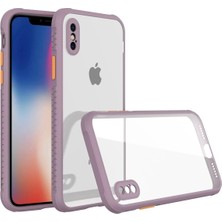Butik Mey Ithalat®  iPhone Xs Max Kılıf Miami Şeffaf Silikon - Açık Mor