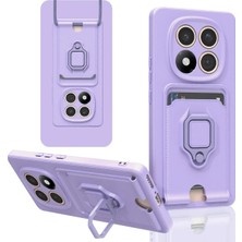 Butik Mey Ithalat®  Xiaomi Redmi Note 14 Pro 5g Kılıf Zuma Kartvizitli Yüzüklü Silikon - Lila