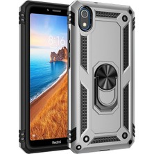 Butik Mey Ithalat®  Xiaomi Redmi 7A Kılıf Sofya Yüzüklü Silikon Kapak - Gümüş