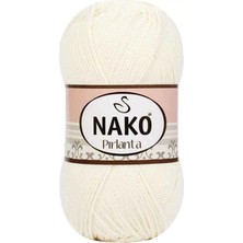 İsmiyle Al 1 Adet Pırlanta Amigurumi El Örgü Ipi Yünü Ekru 300