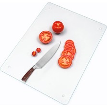 B&G GLASS Temperli Cam Kesme & Sunum Tahtası Kaymaz Ayaklı Isıya Dayanıklı Çizilmez Antibakteriyel 20X30 8mm Şeffaf