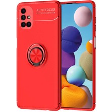 Aylina Mey Ithalat®  Samsung Galaxy M51 Kılıf Range Yüzüklü Silikon - Kırmızı