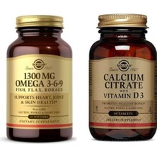 Solgar Efa 1300 Mg Omega 3-6-9 60 Softgel+ Calcium Citrate With Vitamin D 3 60 Tablet