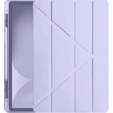 Aylina Mey Ithalat®  iPad Pro 11 (2024) Kılıf Kalemlikli Hugo Tablet Kılıfı - Lila