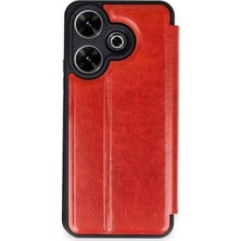 Aylina Mey Ithalat®  Xiaomi Redmi 13 4g Kılıf Flip Cover - Kırmızı