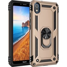 Aylina Mey Ithalat®  Xiaomi Redmi 7A Kılıf Sofya Yüzüklü Silikon Kapak - Gold
