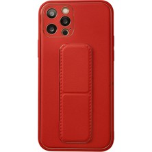 Butik Mey Ithalat®  iPhone 12 Pro Kılıf Coco Deri Standlı Kapak - Kırmızı