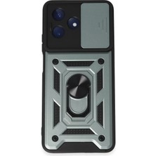Butik Mey Ithalat®  Realme C53 Kılıf Pars Lens Yüzüklü Silikon - Yeşil
