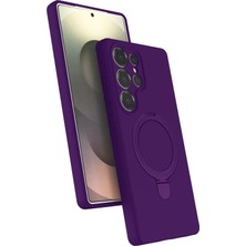 Butik Bfs  Samsung Galaxy S24 Ultra Regal Magsafe Standlı Kapak - Derin Mor