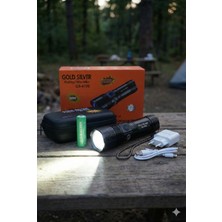 Bosile 60W Profesyonel Şarjlı Zumlu El Feneri Ultra Güçlü LED Alüminyum Gövde 4700