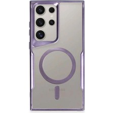 Butik Mey Ithalat®  Samsung Galaxy S23 Ultra Kılıf Boyi Magsafe Silikon Kapak - Derin Mor