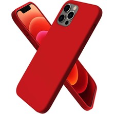 Aylina Mey Ithalat®  iPhone 12 Pro Max Kılıf First Silikon - Koyu Kırmızı