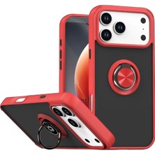 Aylina Mey Ithalat®  Apple iPhone 17 Pro Max Montreal Yüzüklü Silikon Kapak - Kırmızı