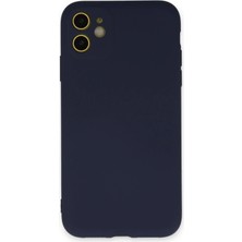 Aylina Mey Ithalat®  iPhone 11 Kılıf Nano Içi Kadife Silikon - Lacivert
