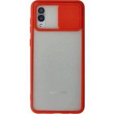 Aylina Mey Ithalat®  Samsung Galaxy A02 Kılıf Palm Buzlu Kamera Sürgülü Silikon - Kırmızı