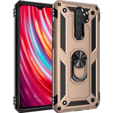 Aylina Mey Ithalat®  Xiaomi Redmi Note 8 Pro Kılıf Sofya Yüzüklü Silikon Kapak - Gold