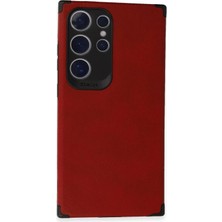 Aylina Mey Ithalat®  Samsung Galaxy S24 Ultra Kılıf Loop Deri Silikon - Kırmızı