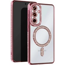 Aylina Mey Ithalat®  Samsung Galaxy A35 5g Joke Simli Magneticsafe Kılıf - Pembe