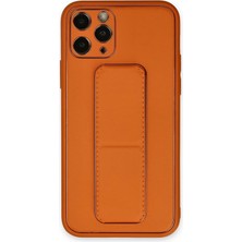 Aylina Mey Ithalat®  iPhone 11 Pro Kılıf Coco Deri Standlı Kapak - Turuncu