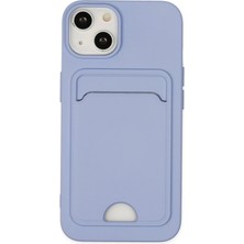 Aylina Mey Ithalat®  iPhone 14 Plus Kılıf Kelvin Kartvizitli Silikon - Lila