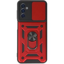 Aylina Mey Ithalat®  Samsung Galaxy A04S Kılıf Pars Lens Yüzüklü Silikon - Kırmızı