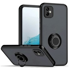 Aylina Mey Ithalat®  Samsung Galaxy A06 Kılıf Montreal Yüzüklü Silikon Kapak - Siyah