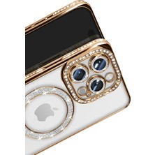 Aylina Mey Ithalat®  iPhone 16 Pro Max Kılıf Joke Simli Magneticsafe Kılıf - Gold
