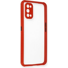 Aylina Mey Ithalat®  Realme 7 Pro Kılıf Miami Şeffaf Silikon - Kırmızı