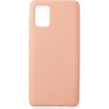 Aylina Mey Ithalat®  Samsung Galaxy A71 Kılıf Nano Içi Kadife Silikon - Pudra