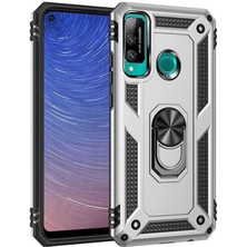 Aylina Mey Ithalat®  Huawei P40 Lite E Kılıf Sofya Yüzüklü Silikon Kapak - Gümüş