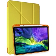 Aylina Mey Ithalat®  iPad Pro 11 (2018) Kılıf Kalemlikli Mars Tablet Kılıfı - Açık Sarı