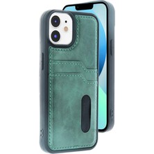 Aylina Mey Ithalat®  iPhone 11 Kılıf Sara Kartvizitli Deri Kılıf - Koyu Yeşil