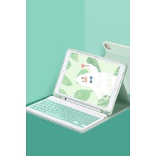 Aylina Mey Ithalat®  iPad Pro 11 (2022) Kılıf KC01 Smart Klavyeli Tablet Kılıfı - Açık Yeşil