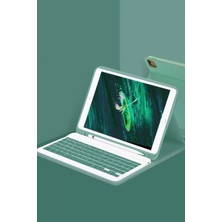Aylina Mey Ithalat®  iPad Pro 11 (2022) Kılıf KC01 Smart Klavyeli Tablet Kılıfı - Koyu Yeşil