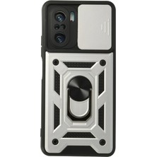 Aylina Mey Ithalat®  Xiaomi Poco F3 Kılıf Pars Lens Yüzüklü Silikon - Gümüş