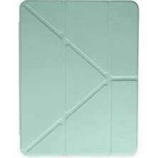 Aylina Mey Ithalat®  iPad Pro 12.9 (2021) Kılıf Kalemlikli Mars Tablet Kılıfı - Açık Yeşil