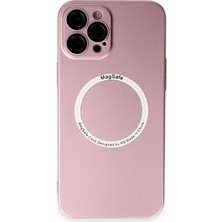 Aylina Mey Ithalat®  iPhone 12 Pro Kılıf Jack Magneticsafe Lens Silikon - Rose Gold