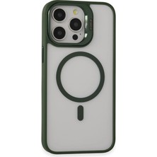 Aylina Mey Ithalat®  iPhone 15 Pro Max Kılıf Roblox Lens Magsafe Standlı Kapak - Koyu Yeşil