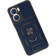 Aylina Mey Ithalat®  Vivo Y16 Kılıf Pars Lens Yüzüklü Silikon - Lacivert