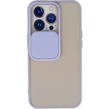 Aylina Mey Ithalat®  iPhone 13 Pro Kılıf Palm Buzlu Kamera Sürgülü Silikon - Lila