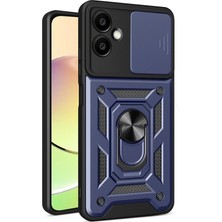 Aylina Mey Ithalat®  Samsung Galaxy A07 4g Pars Lens Yüzüklü Silikon - Lacivert